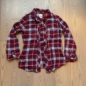 Burgundy plaid shirt
